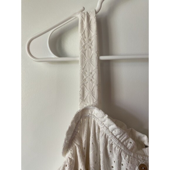 White Lace Eyelet Cold Shoulder Top Ruffle 2X XXL Naïf Blouse Shirt Women’s Plus - Picture 4 of 11